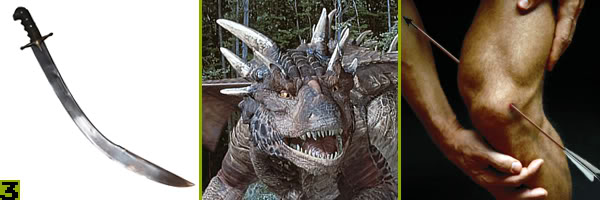 Curved sword + dragon + arrow to the knee = ?